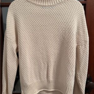 Cream Cowl Neck Chunky Knit Sweater